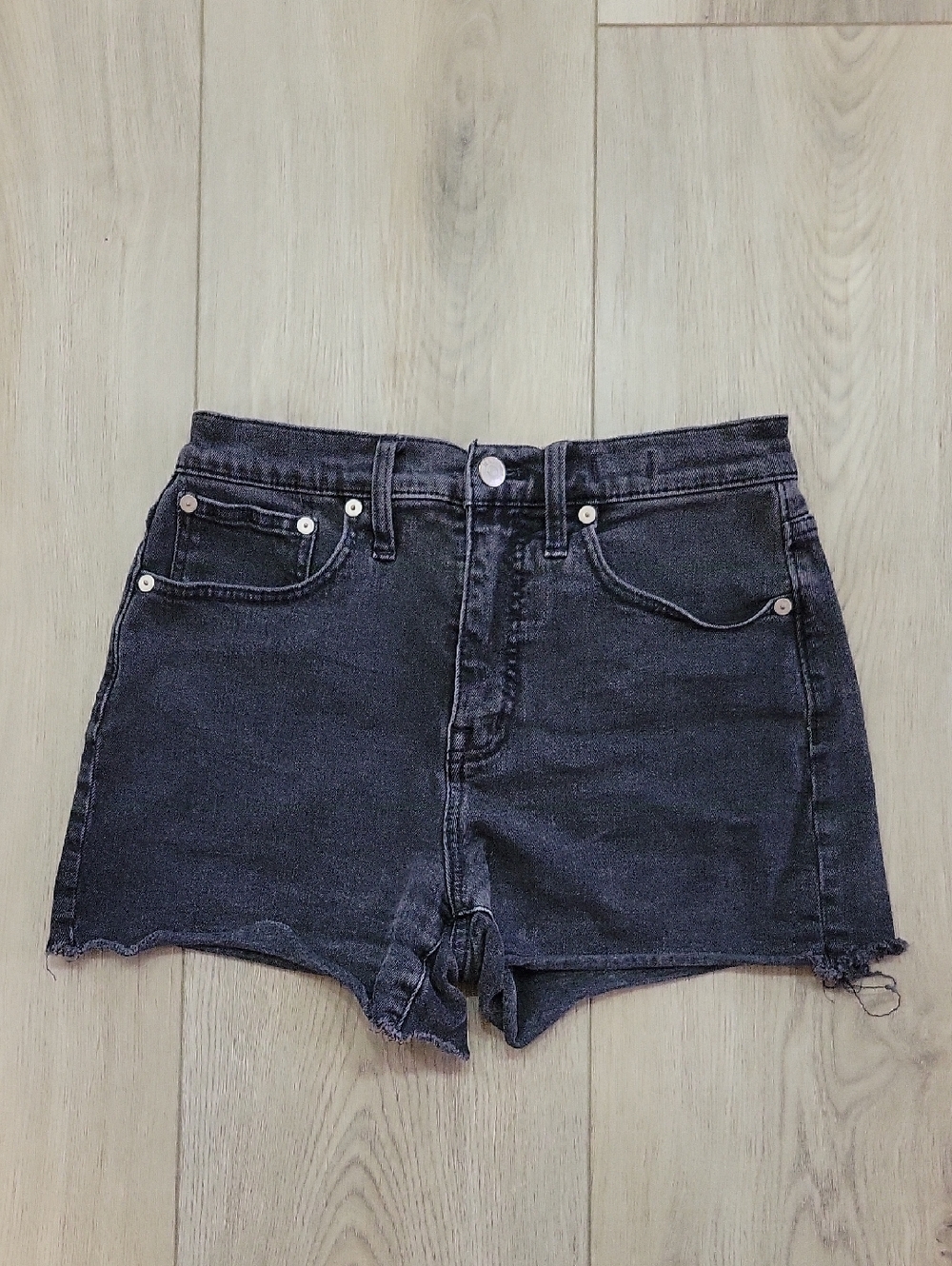 Madewell Black High-Rise Denim Cutoff Shorts